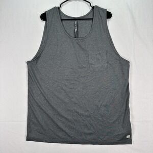 Vuori Tradewind Tank Top Mens 2XL Gray Performance Pocket Athletic Gym Training
